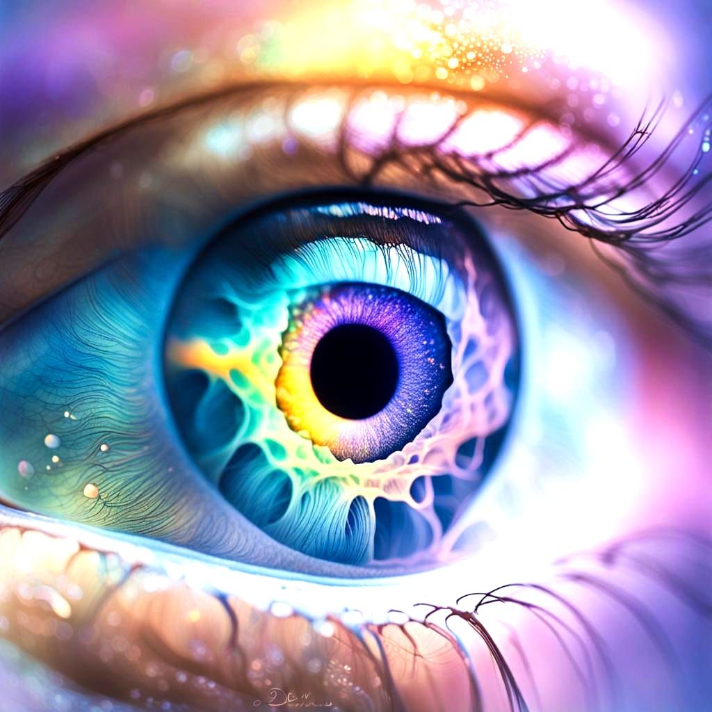 Macro Close-Up Inside Human Eye Iris