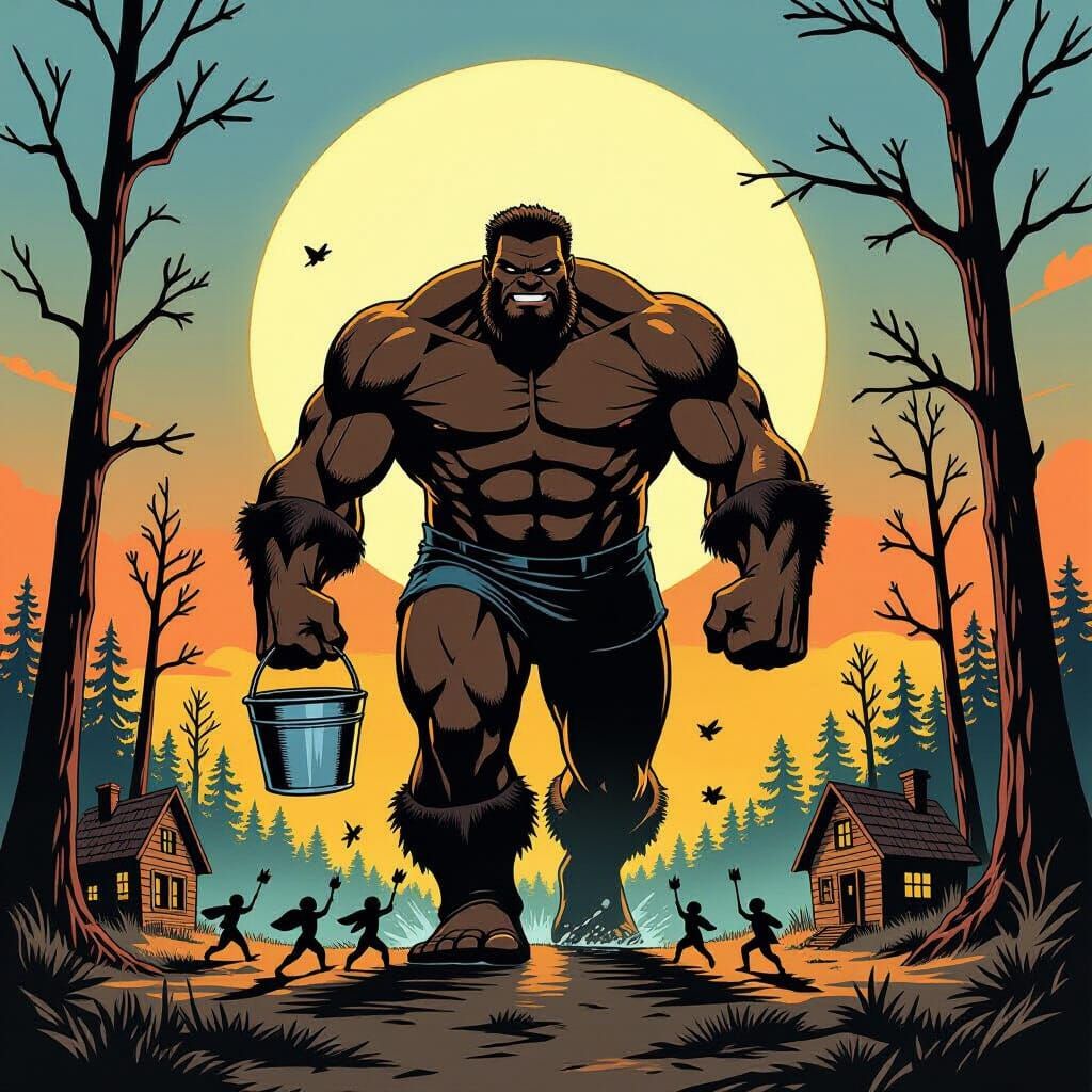 Kind Giant Crushes Pixie Homes in Kirby Comic Style