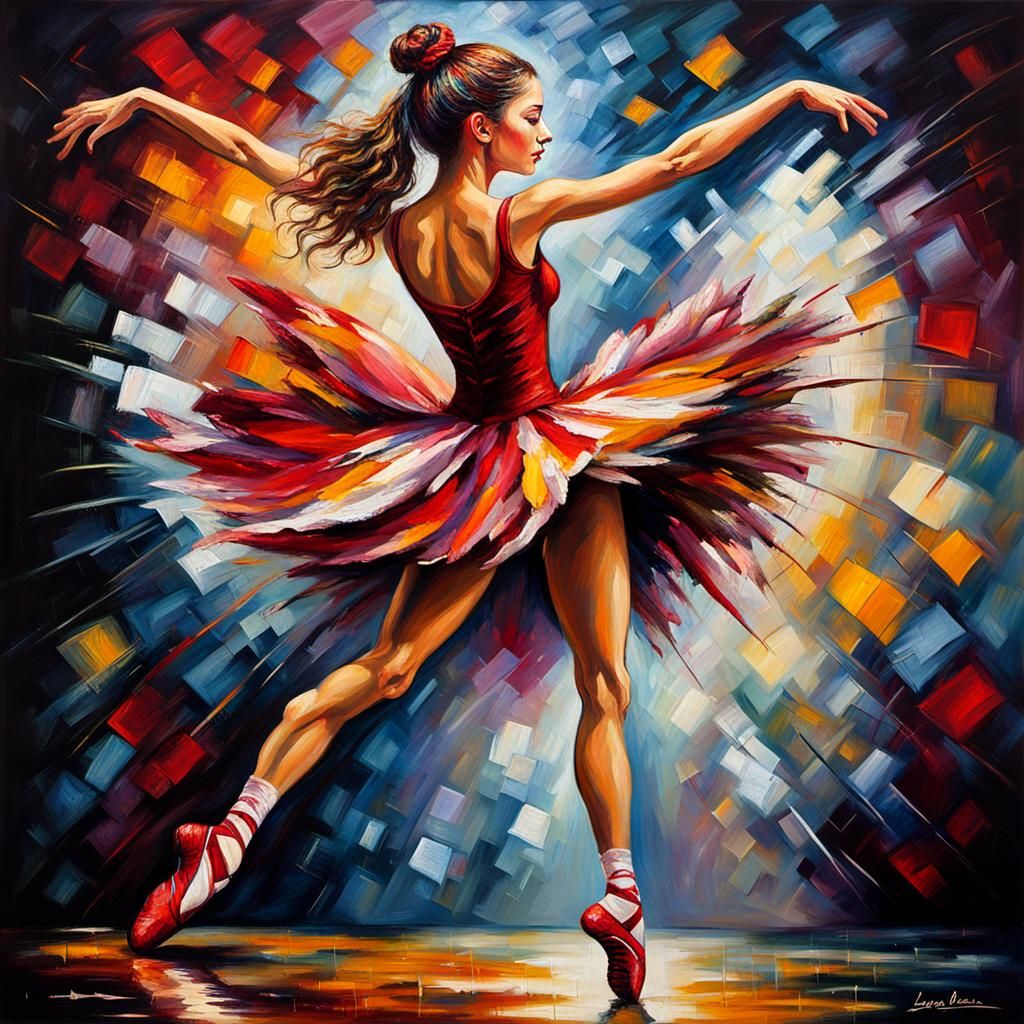 Expressionist Dancer in Neo-Impressionism Oil Painting