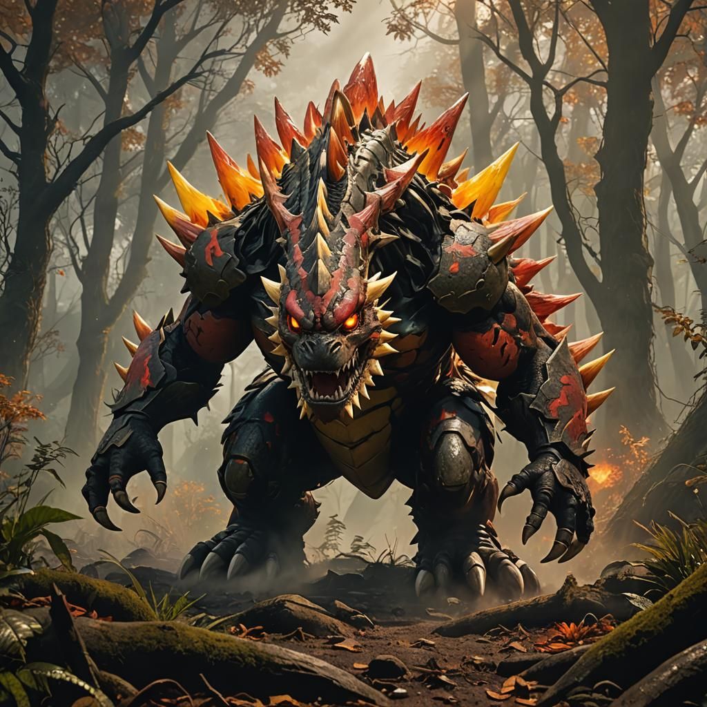 Primal Groudon Emerges from Misty Forest