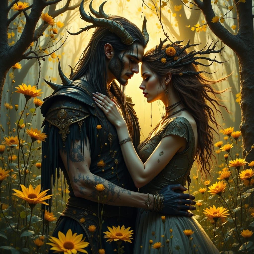 Dark Embrace in the Garden of Sin