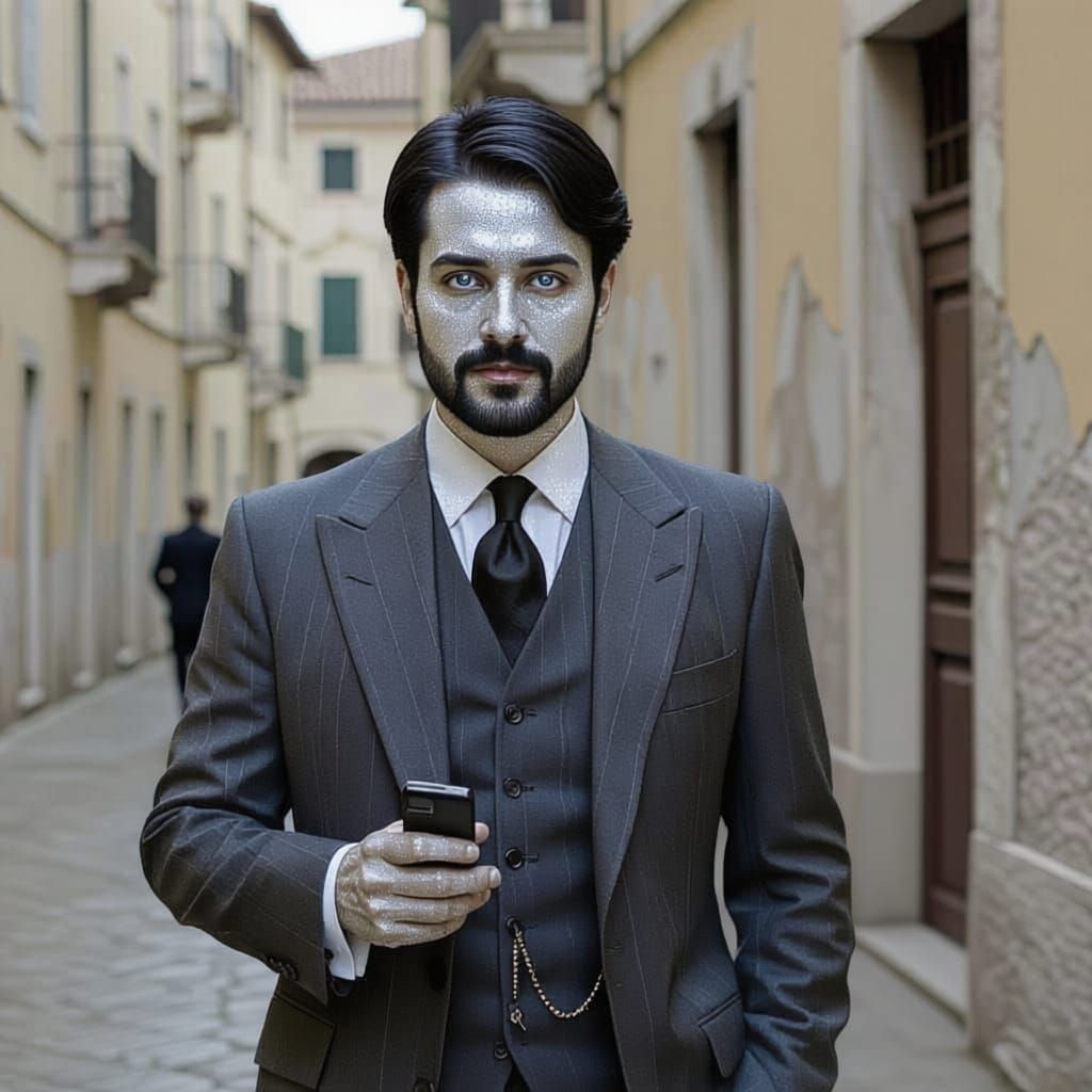 Cinematic Italian Man Walking, Vampire Stalking