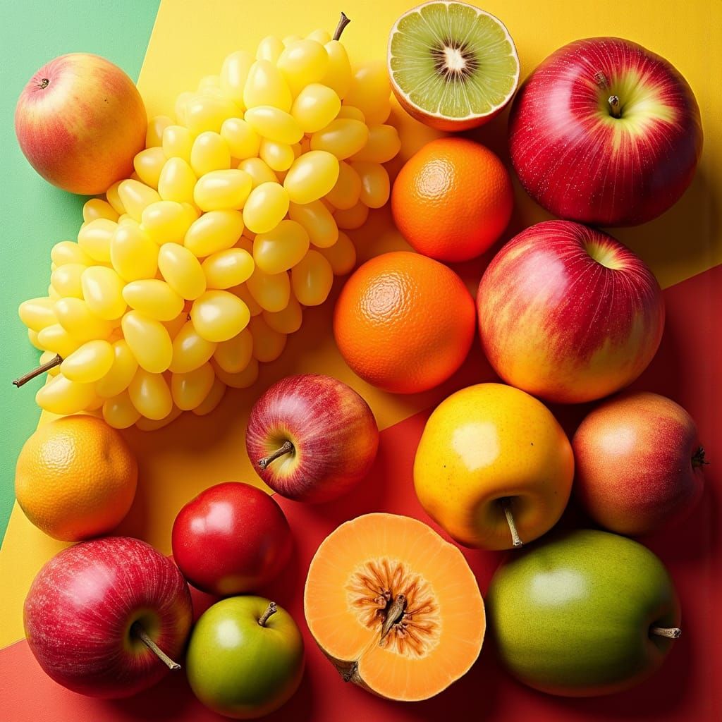 Vibrant Tutti Frutti Still Life in Dutch Masters Style