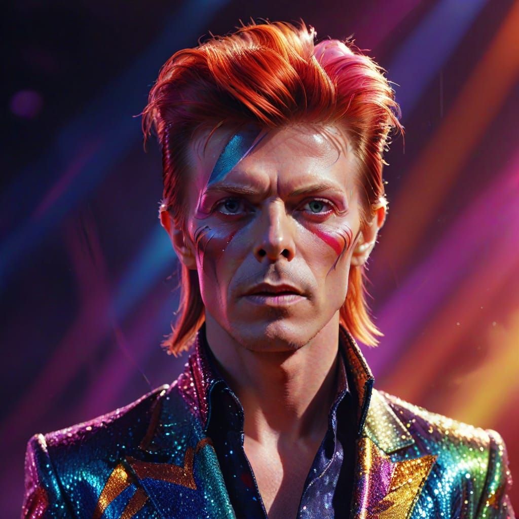 Glam Rock Icon in Vibrant Color