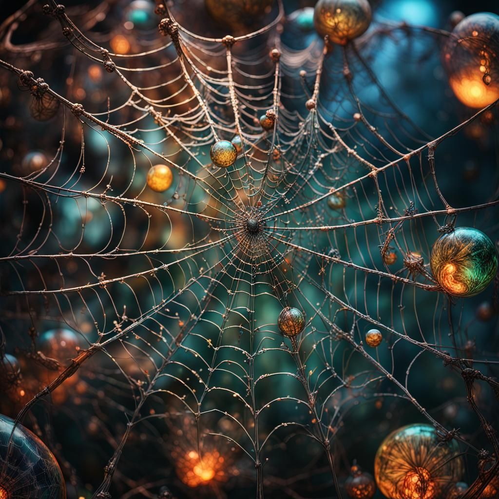 Blown Glass Spider Web