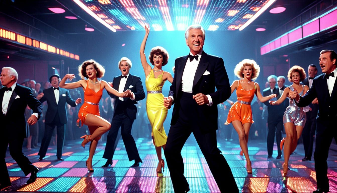 Leslie Nielsen and Naked Gun Cast Shine Bright in Disco Feve...