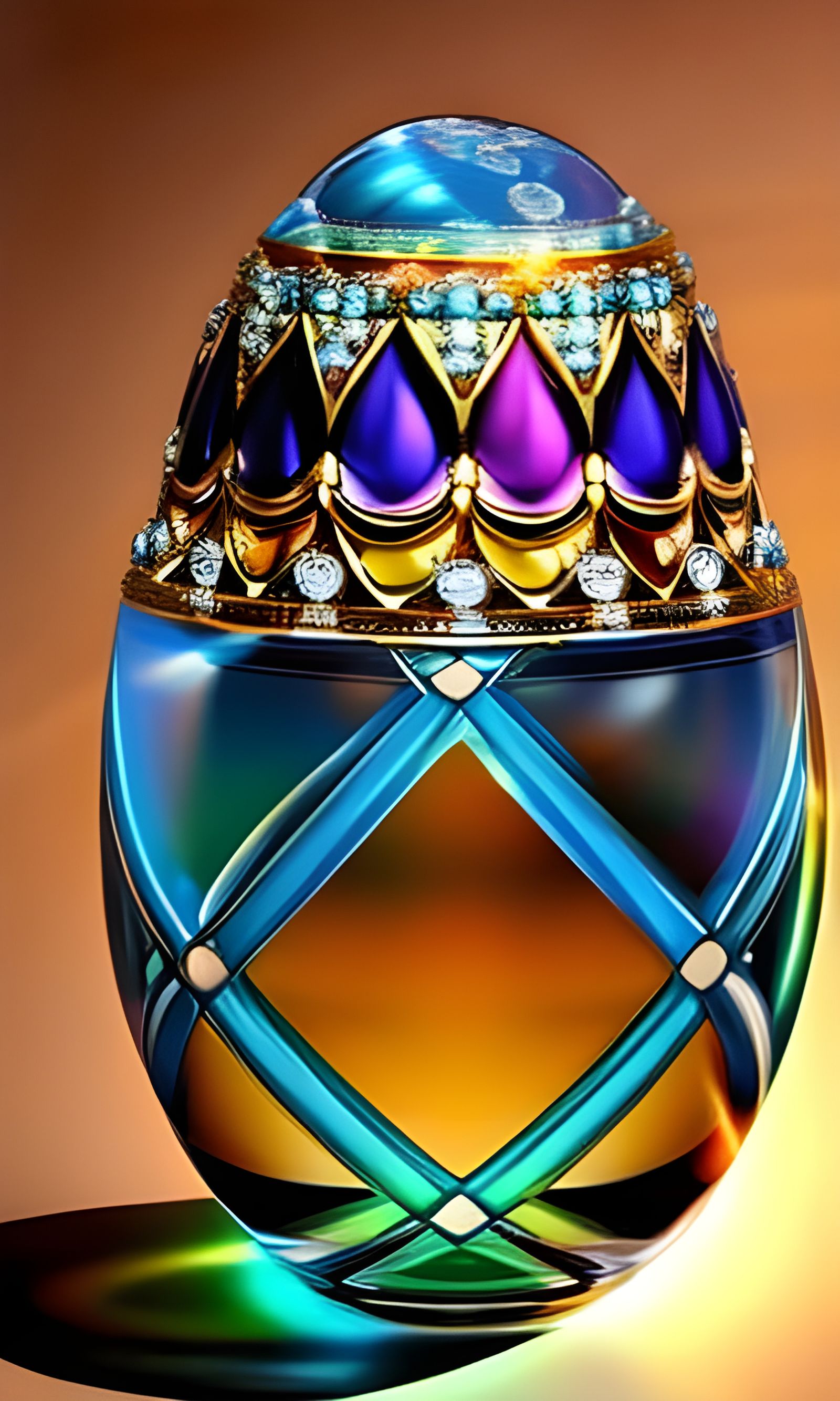 Hyperrealistic Faberge Egg in Candy Land Style