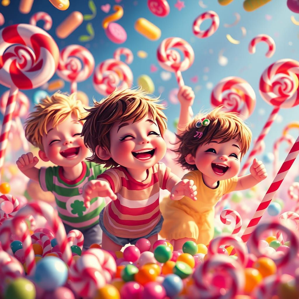 Joyful Children's Celebration in Sugary Candyland