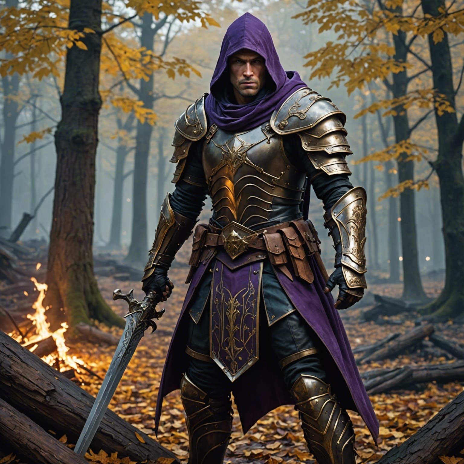 Victorious Dark Fantasy Warrior in Hyperdetailed Art