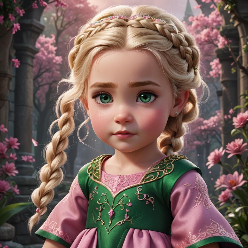 Blonde Baby Princess with Elsa Braid in Fantasy Art