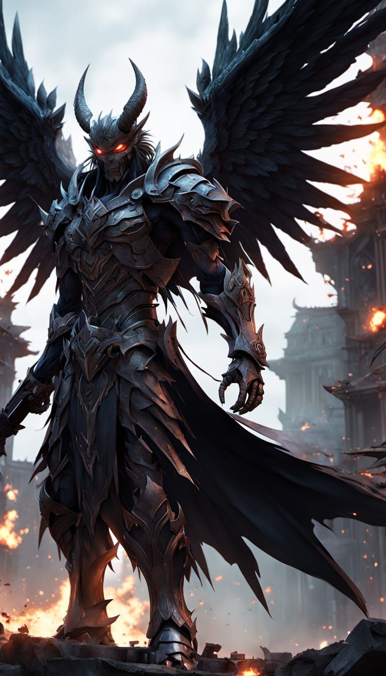 Epic Anime Battle: Demon Lord vs Angel Above Ruins