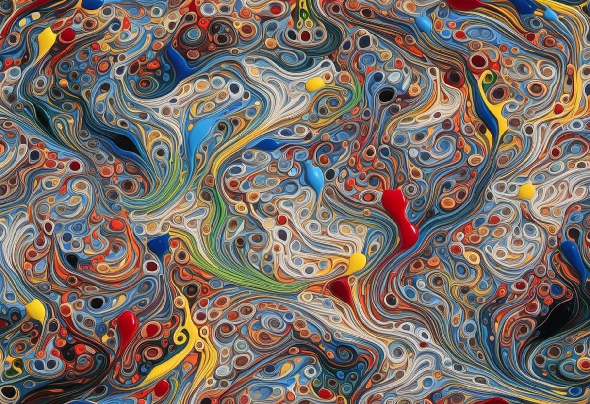 Vibrant Abstract Collage in Surrealist Style