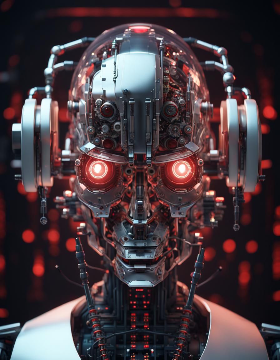 Futuristic Robot Portrait in Hyperrealism