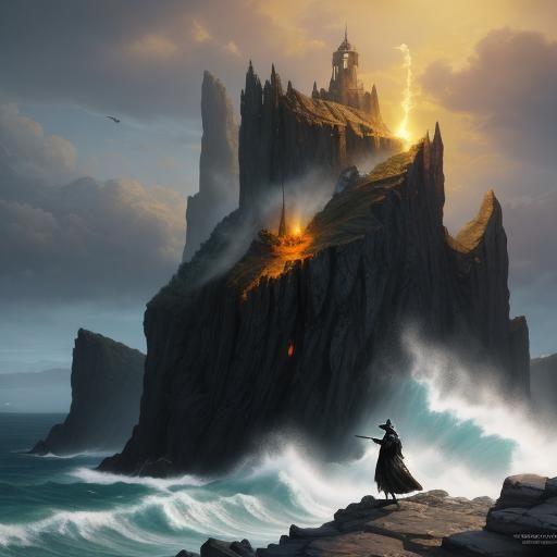 Dr. Doom Plague Doctor on Rocky Coastline