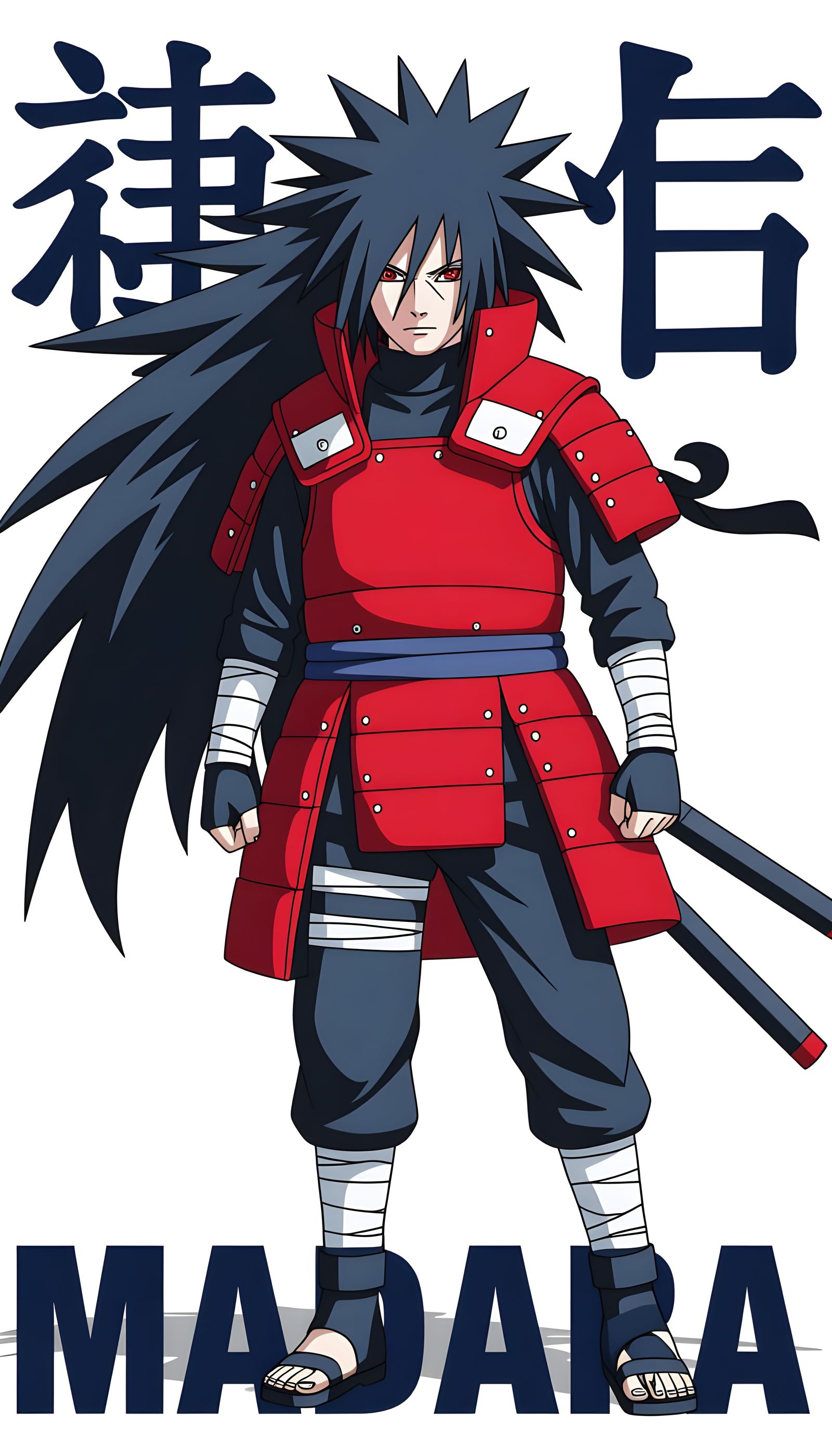 Madara Uchiha in Modern Outfit, Bold Digital Style