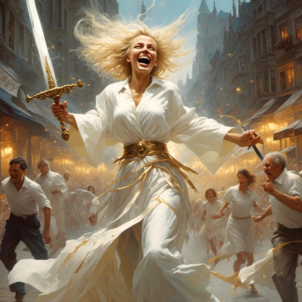 Smiling Angel Attacks Terrified People in the Streets