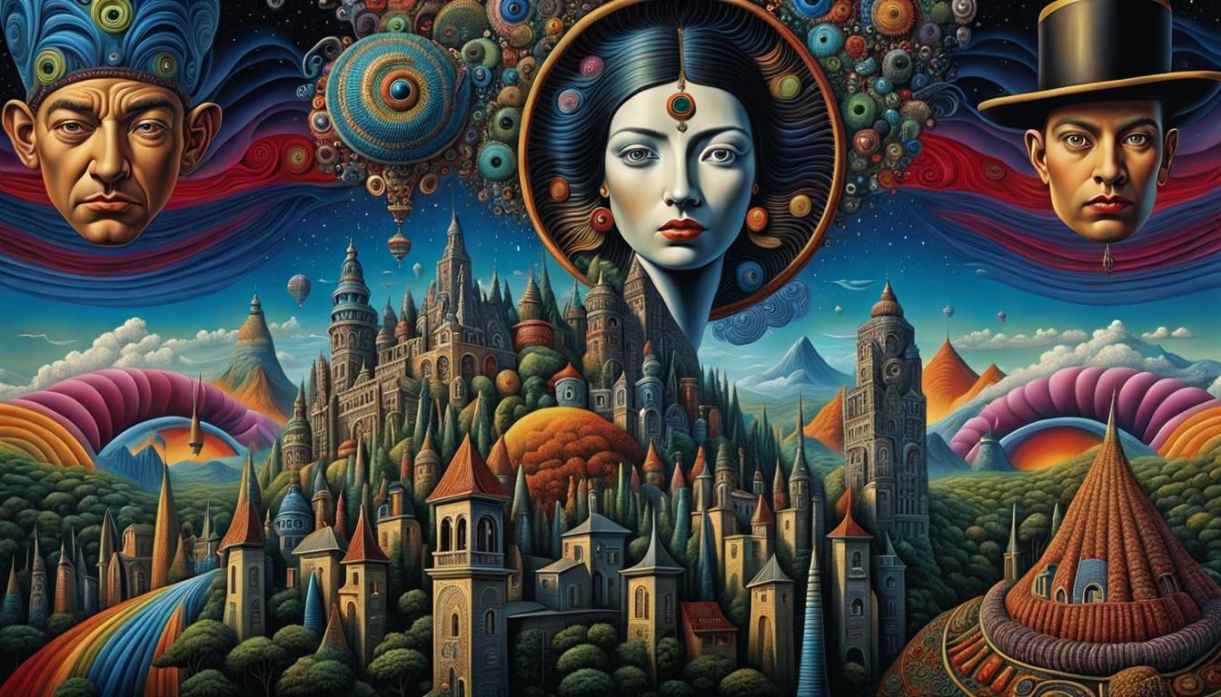 Surreal Faces of Equity in Mixed Media Style