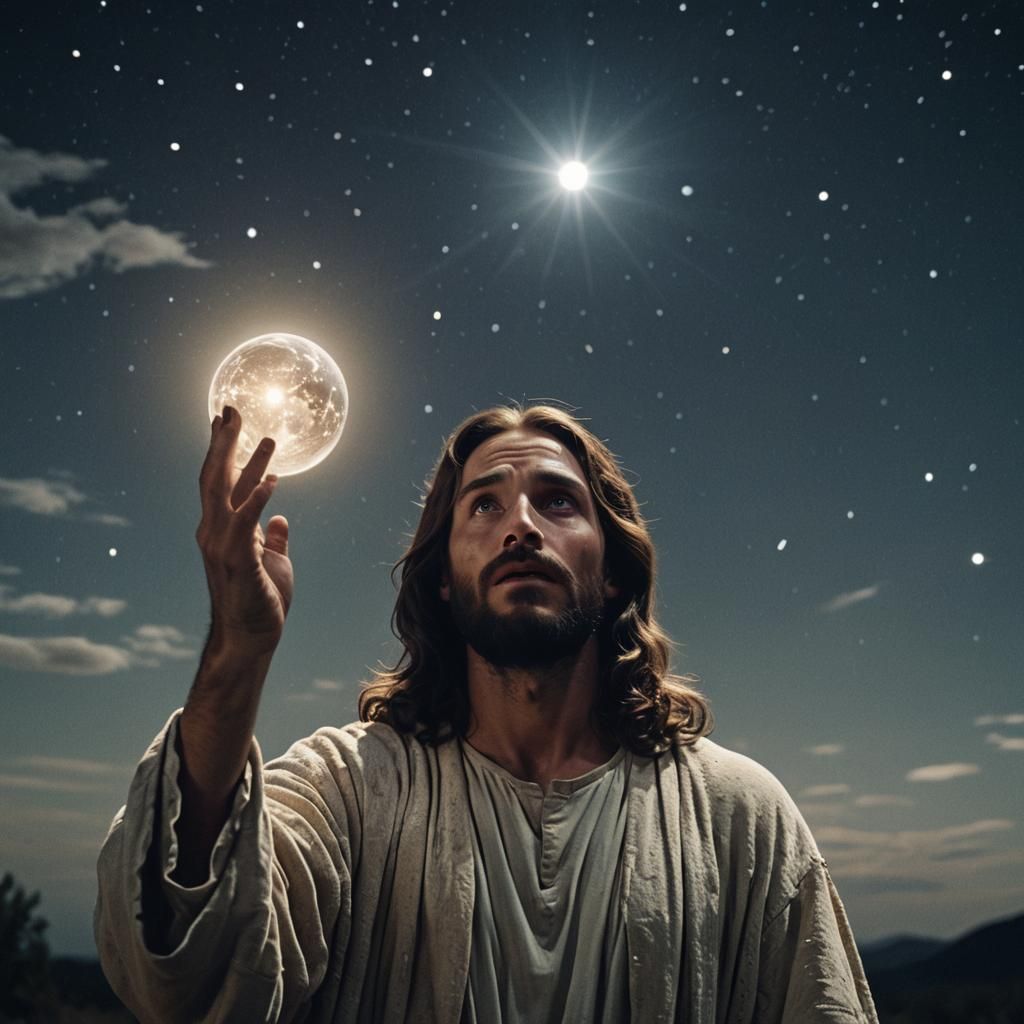 Jesus Christ Holds Starry Globe in Baroque Style