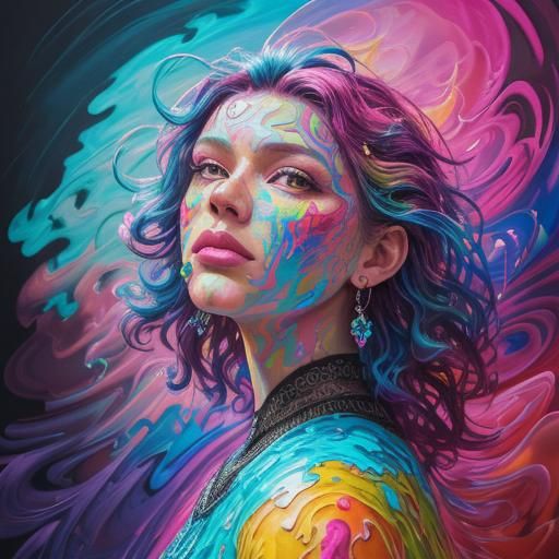 Abstract Vector Fractal in Expressionist Style