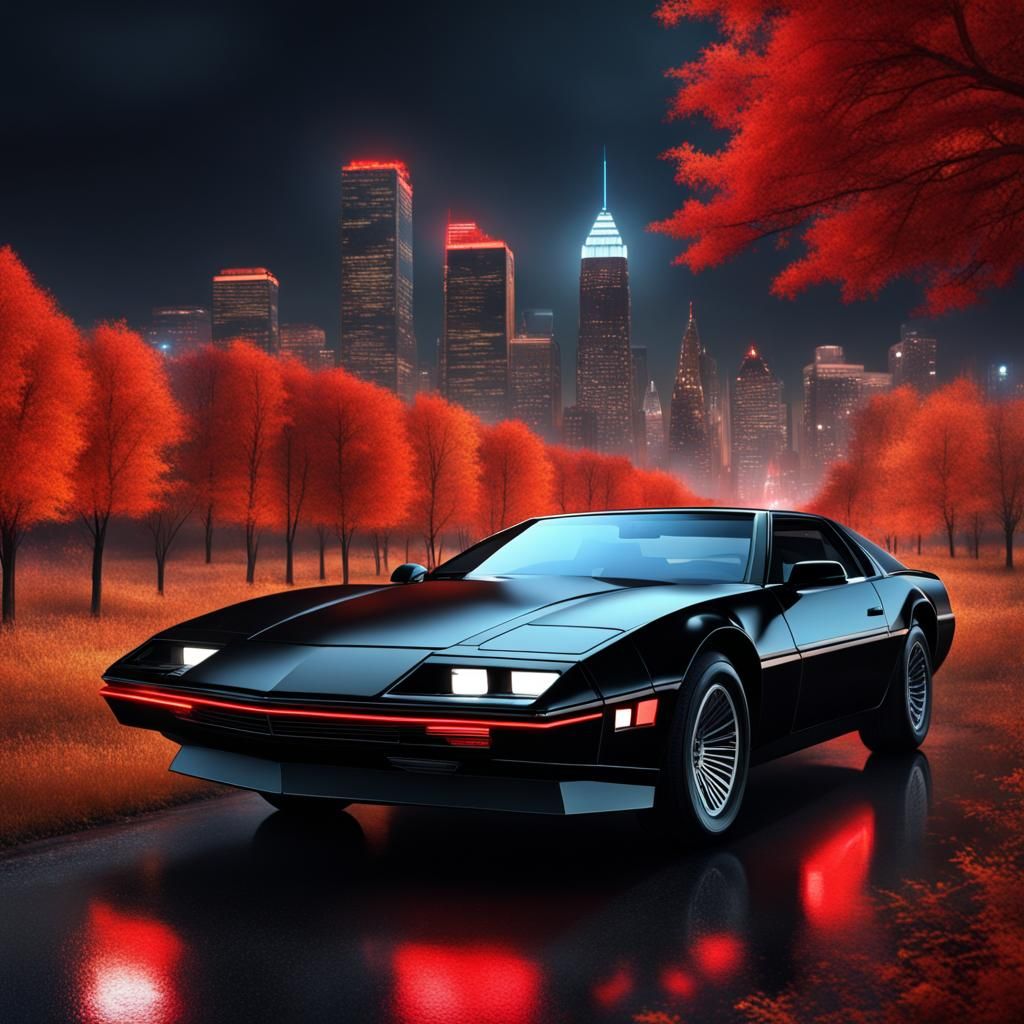 Knight Rider KITT in Autumn Cityscape