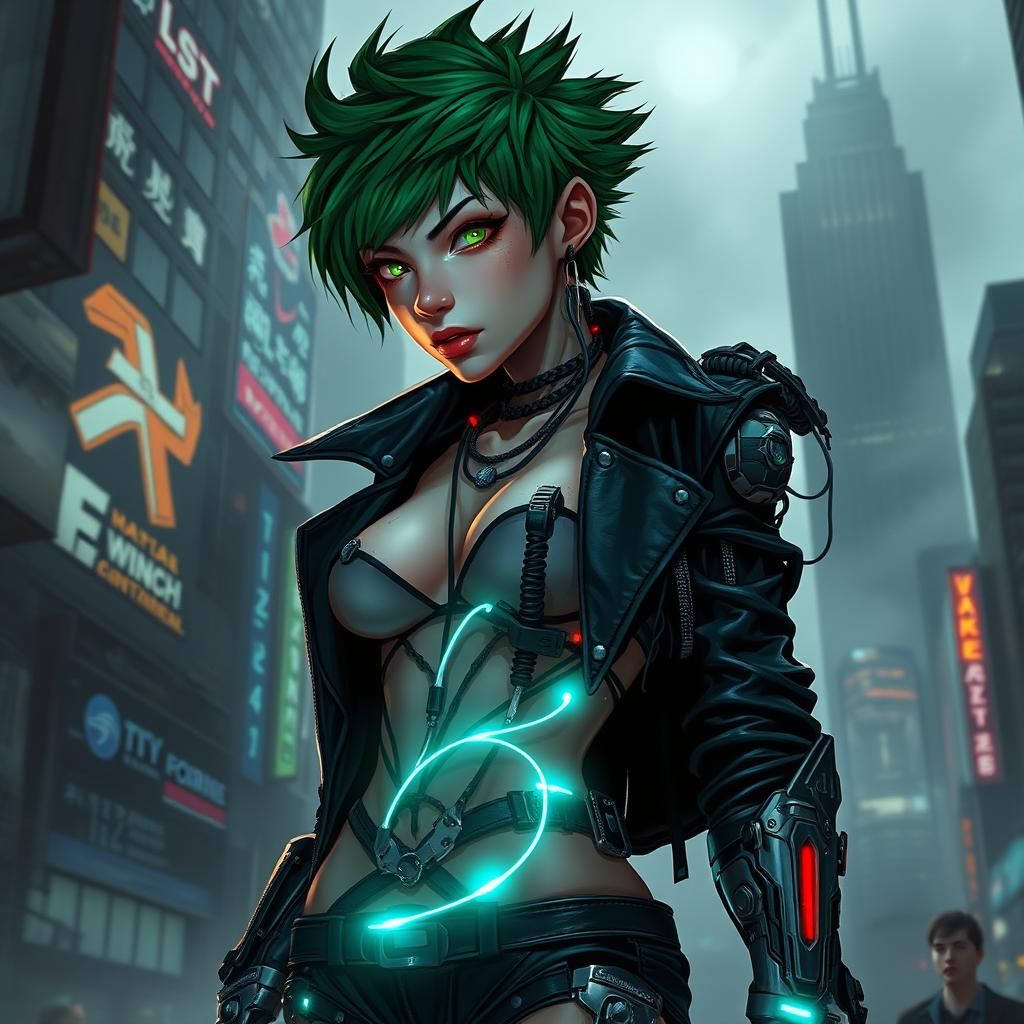 Cyberpunk Woman with Cybernetic Implants