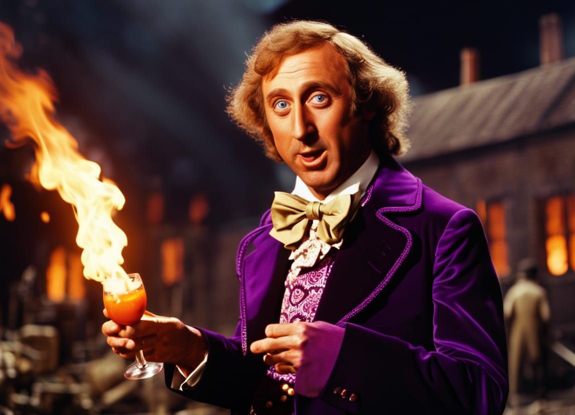 Willy Wonka Burns Down the Factory in 70s Film Style