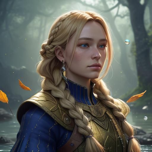 Girl Summons Elements: Hyperrealistic Fantasy Art