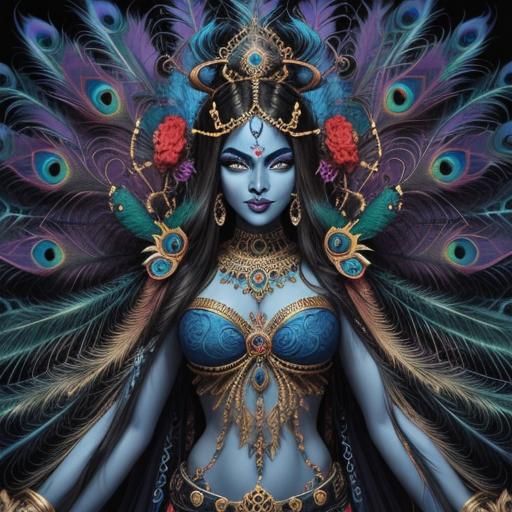 Goddess Kali: Vibrant Expressionist Illustration