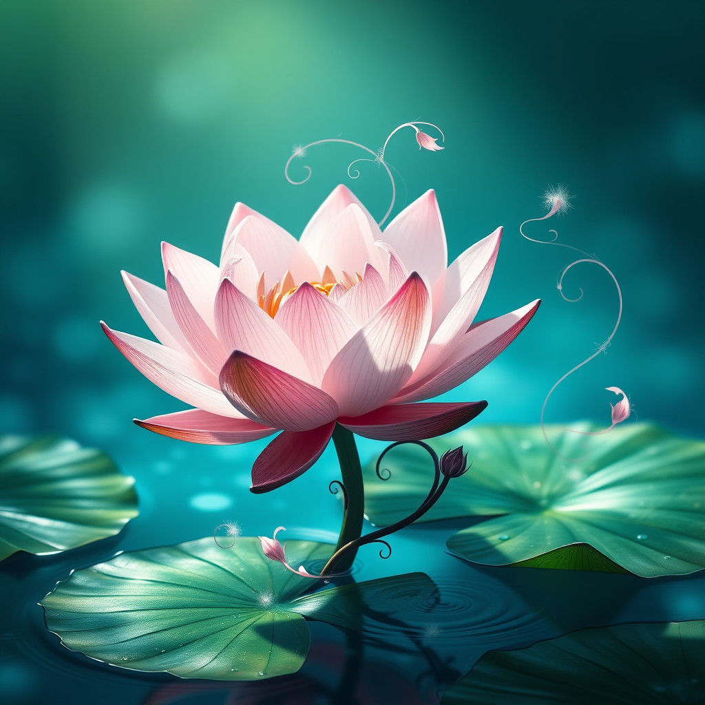 Mystical Water Lily Pond: Fantasy Concept Art