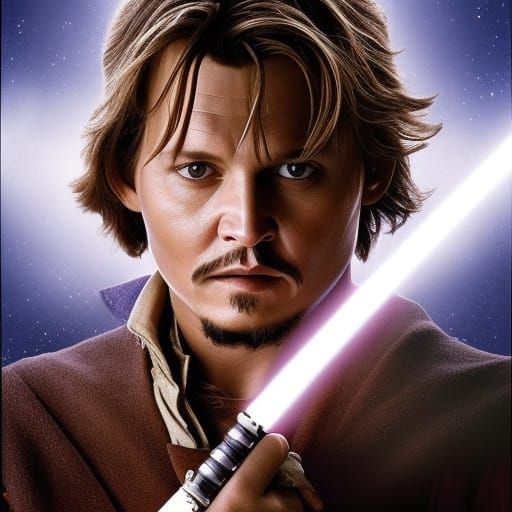 Detailed 3D Jedi Master with Lightsaber