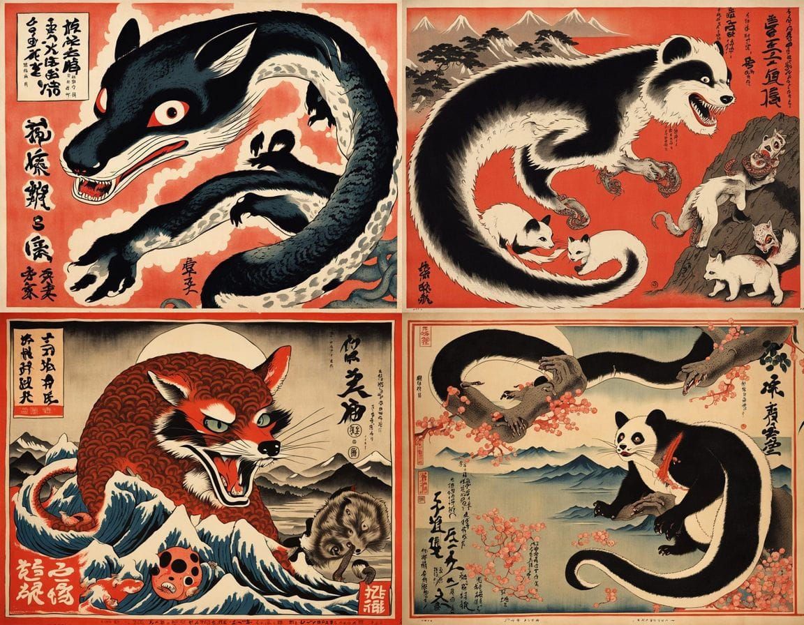 Grotesque Hokusai-Inspired Homunculus Terrorizes 1940s Japan