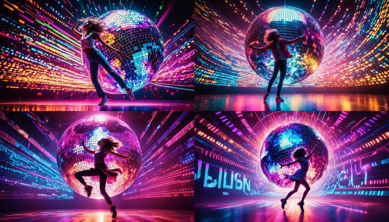 Dancing to AI Music Under Disco Ball