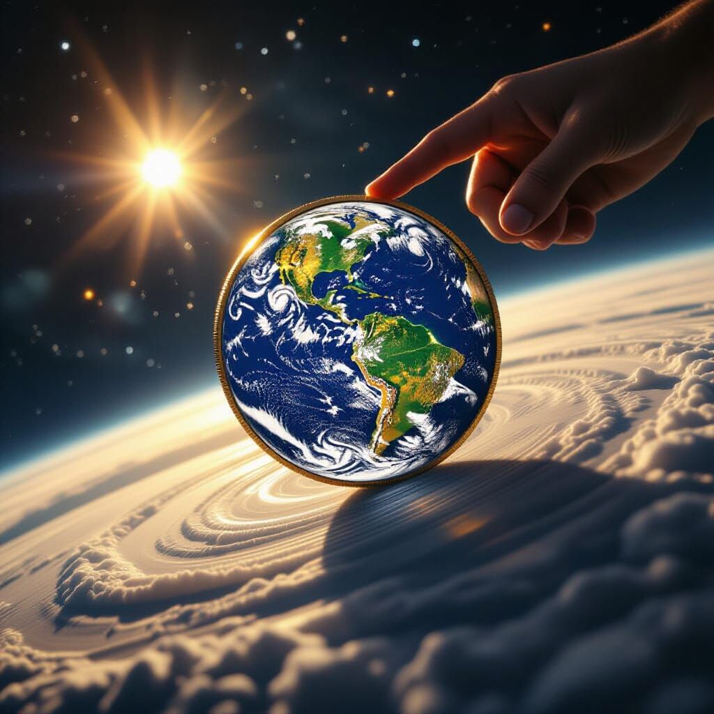 Coin-Shaped Earth Spins Through Solar System