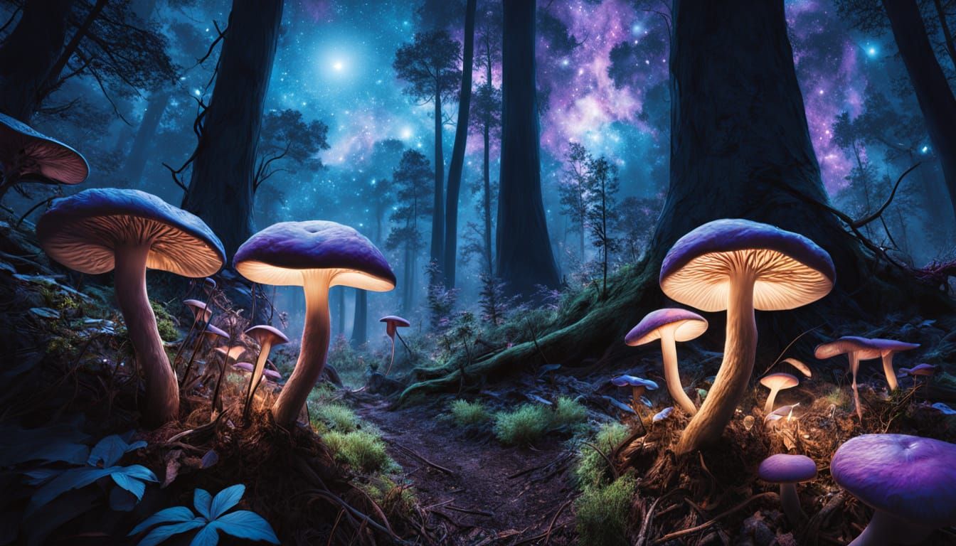 Mystical Forest Basks in Celestial Wonder