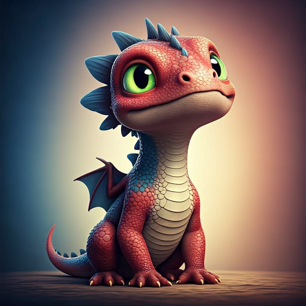 Newborn Dragon in Concept Art Style