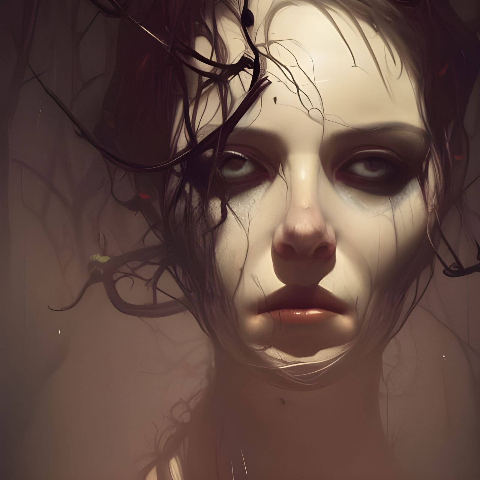 Dark Gothic Horror Portrait in Hyperdetailed Style