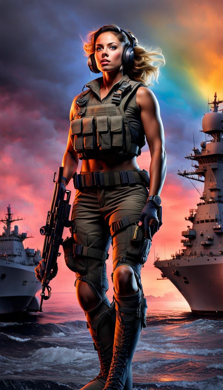 US Navy Woman Portrait in Dynamic Colors