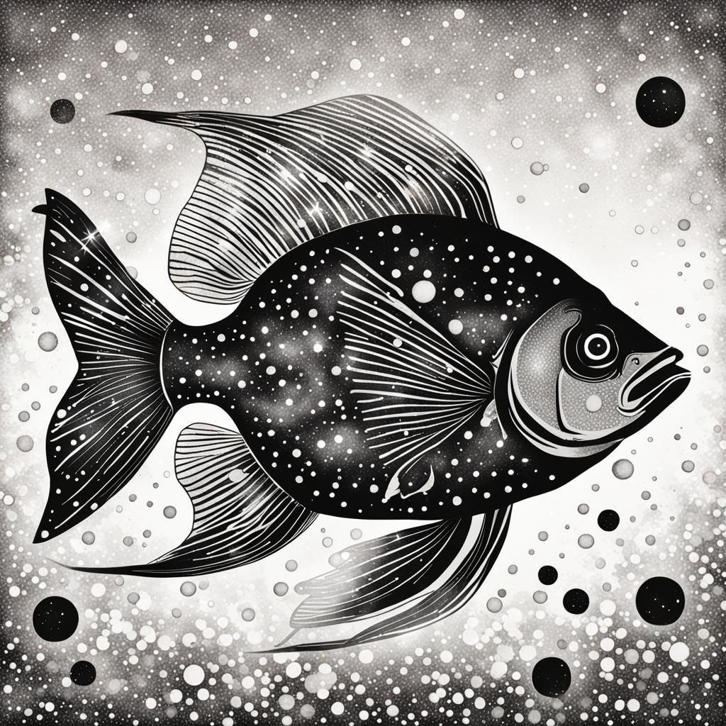 Ethereal Stardust Fish: AI Generated Image