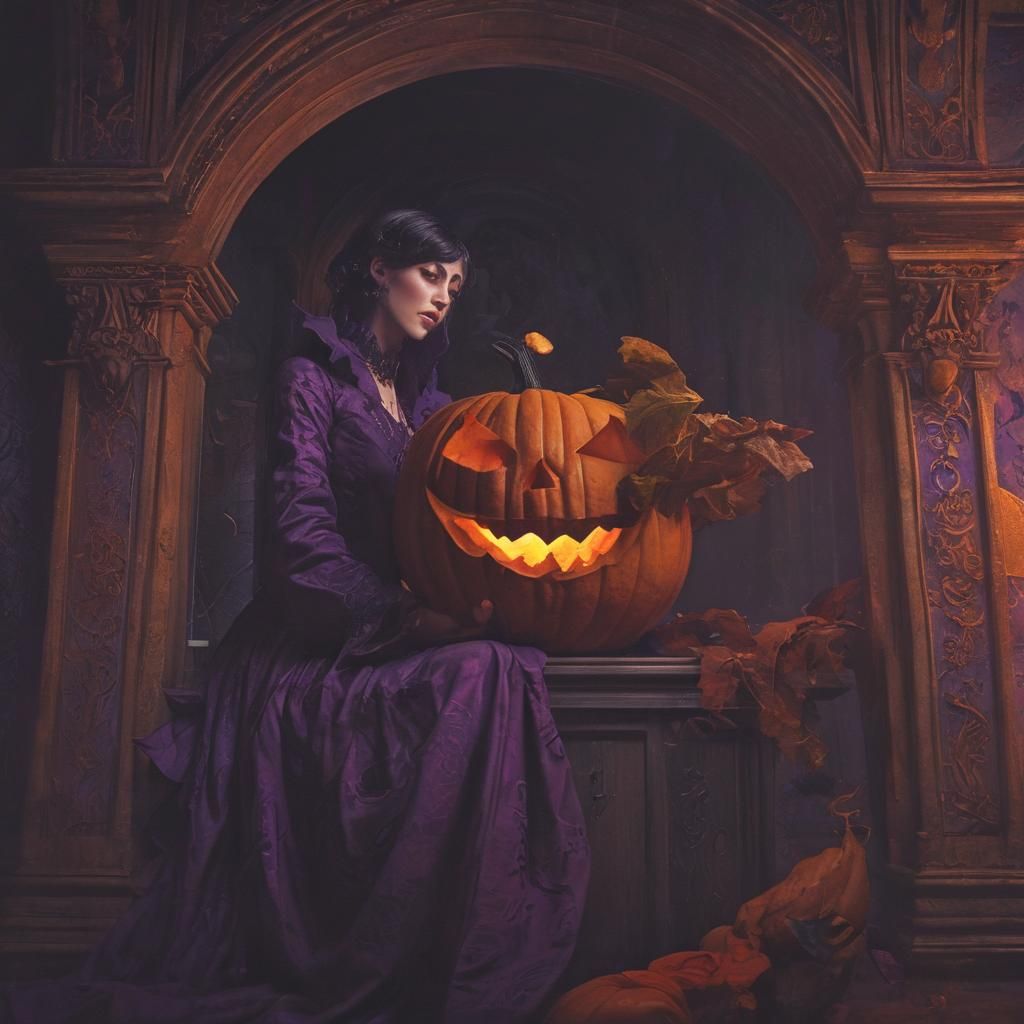 Mavis Dracula (hotel transylvania), cartoon, carving a pumpkin