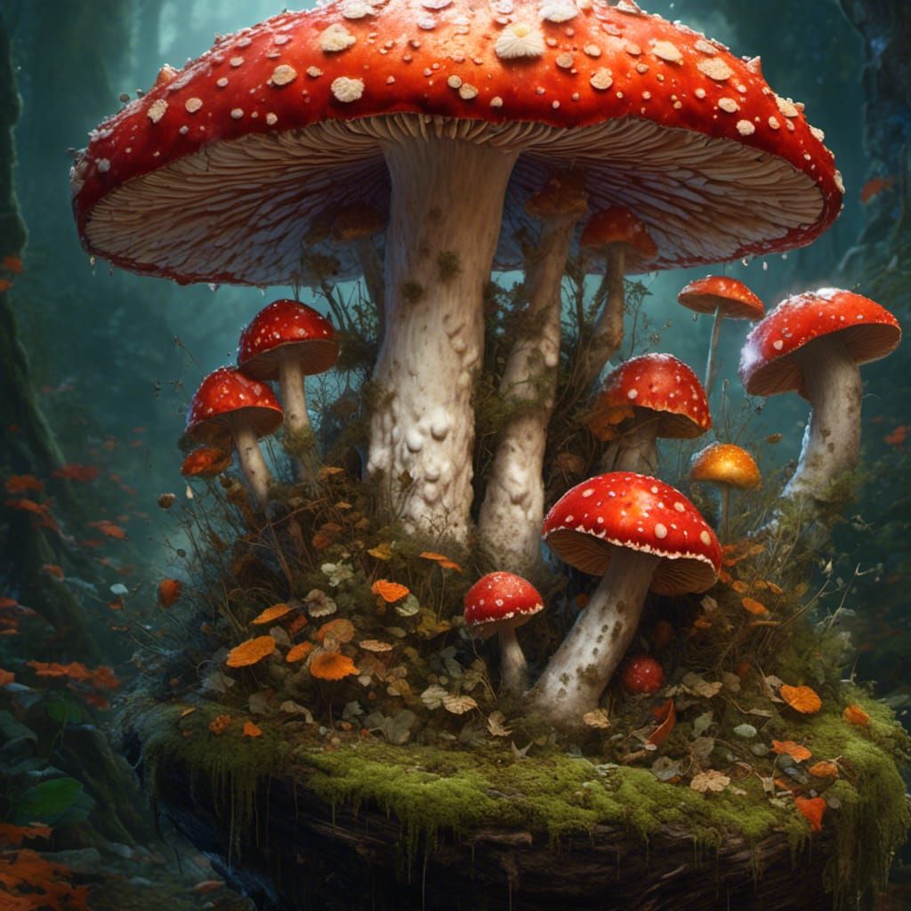 Hyperrealistic Logo Design for Fly Agaric Mushroom Store