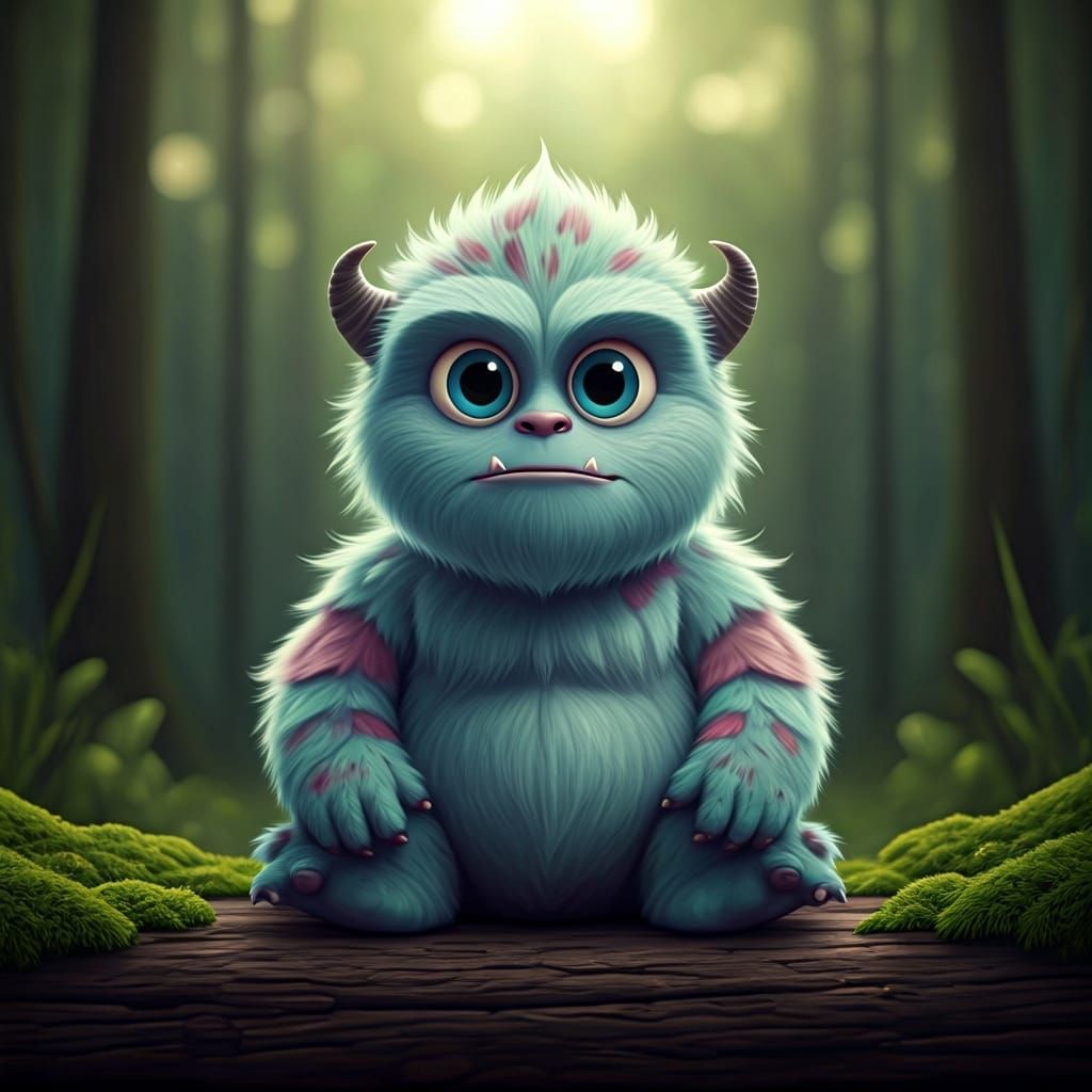 Adorable Baby Monster Portrait in Natural Setting