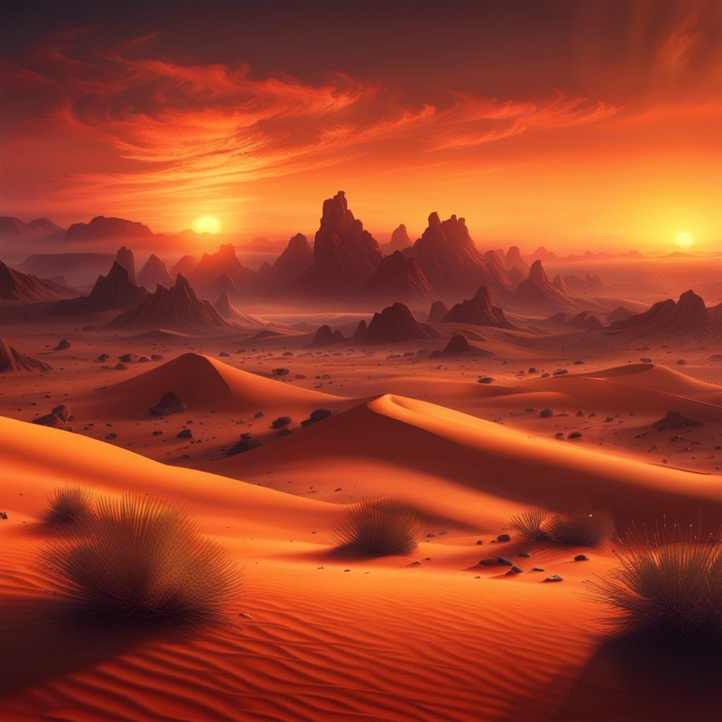 Desert Sunset Matte Painting in Unreal Engine
