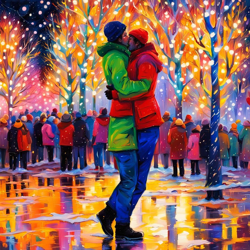 Abstract Expressionism: Embrace in Winter Festival