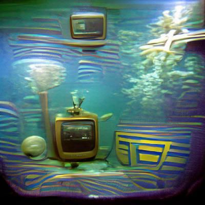 Retro Television Underwater Scene