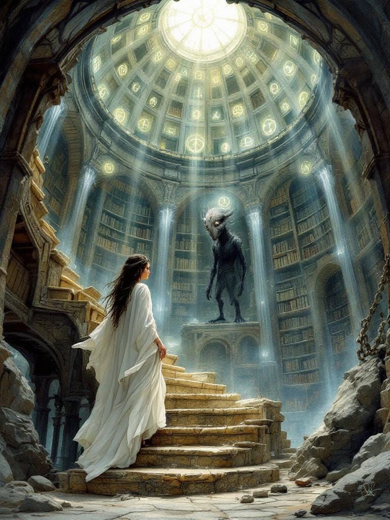 Ancient Acolyte Descends to Magical Library