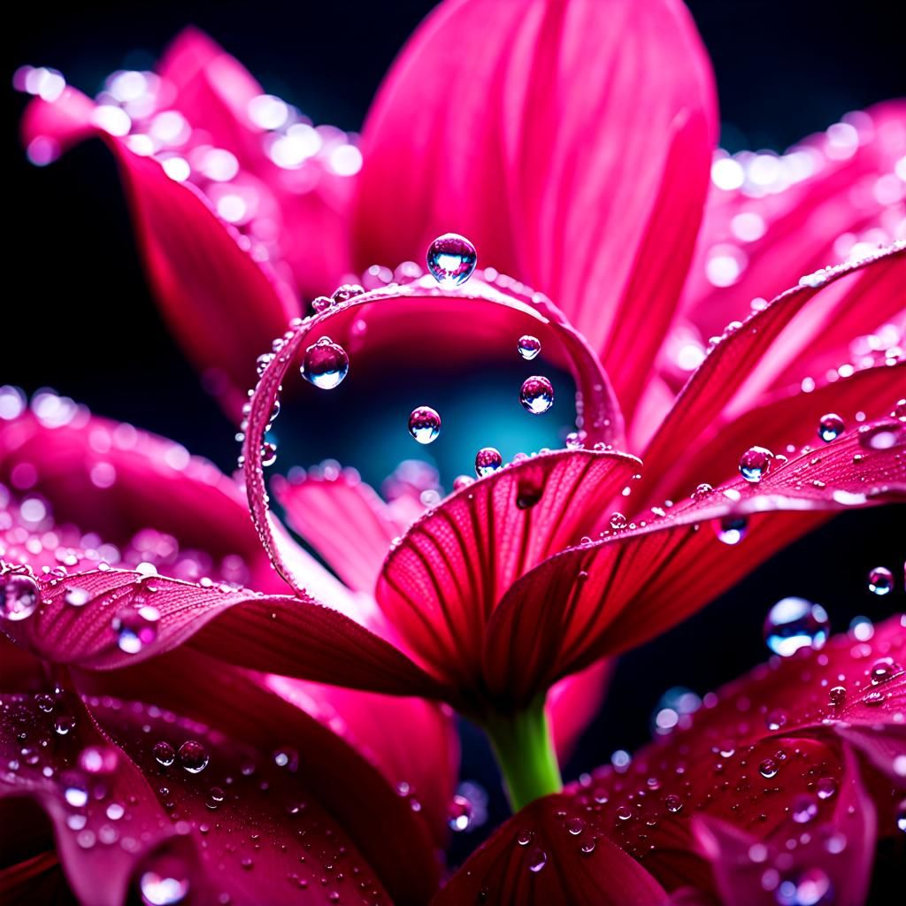 Ethereal Dew Drop in a Flowery Fairy Tale