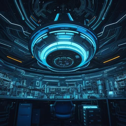 Scientists Reverse Engineering UFO in Sci-Fi Lab