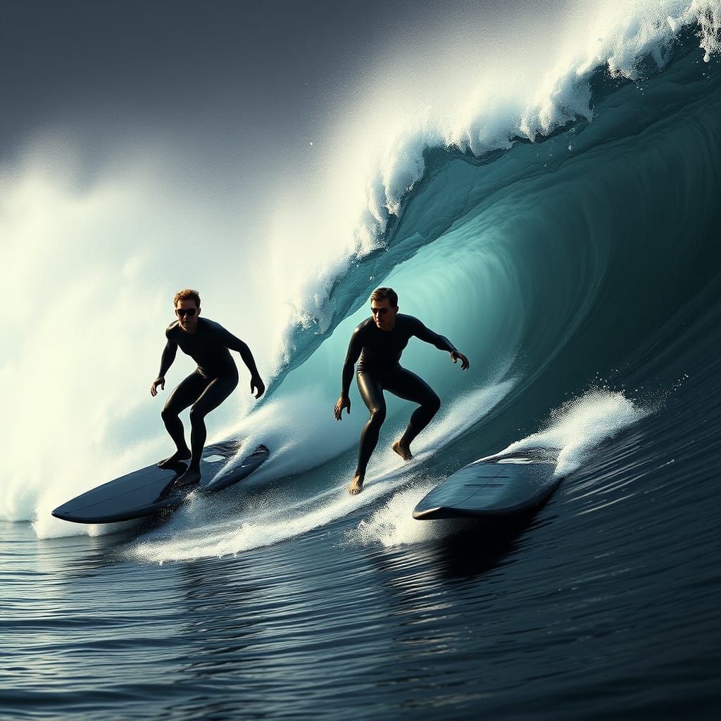 Men in Black Ride Futuristic Waves