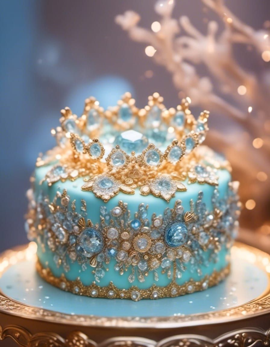 Diamond and Jewelry Cake in Professional Photo Style