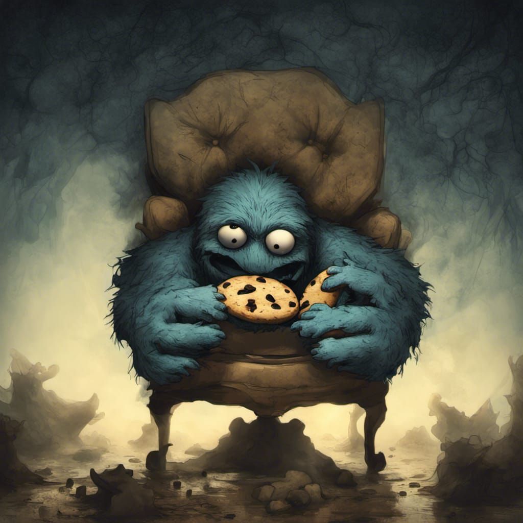 Cookie Monster's Horrific Feast: A Fauvist Horror Comic